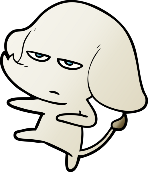 Bir insan tarafından çizilmiş kızgın bir fil.