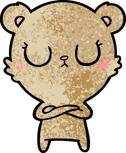 Bir insan tarafından çizilmiş barışçıl ayı yavrusu.