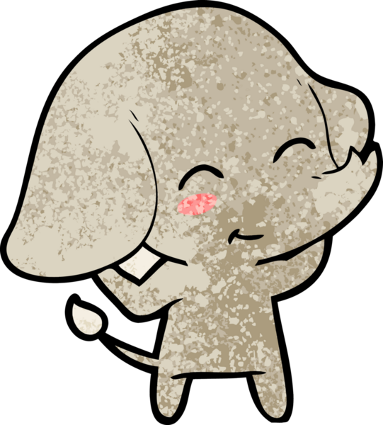 Bir insan tarafından çizilmiş şirin bir fil.