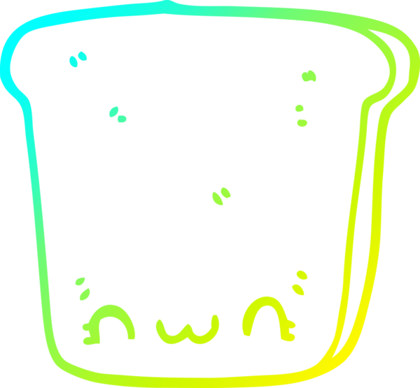 Bir insan tarafından çizilmiş bir ekmek diliminin soğuk gradyan çizimi