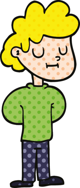 Çizgi roman tarzı mutlu çocuk bir insan tarafından çizilmiş.