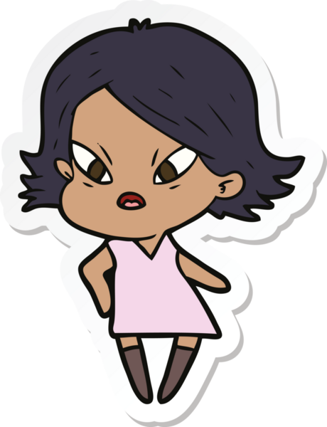 Bir insan tarafından çizilmiş bir karikatür çıkartması.