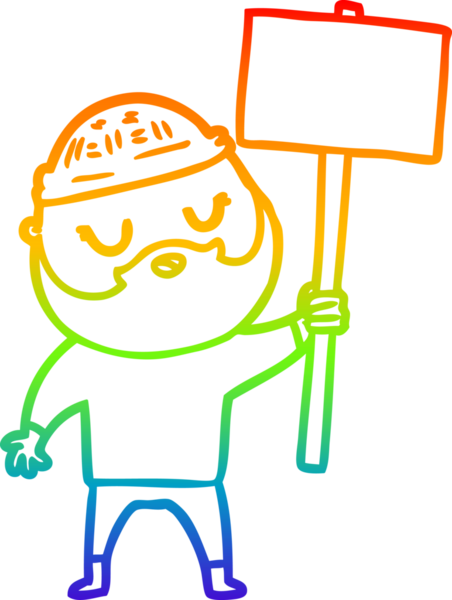 Bir insan tarafından çizilmiş sakallı bir karikatür çizimi.