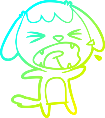 Bir insan tarafından çizilmiş şirin bir köpeğin soğuk gradyan çizimi