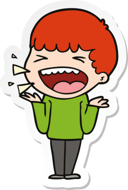 Bir insan tarafından çizilmiş bir karikatür çıkartması.