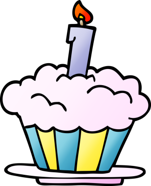 Bir insan tarafından çizilmiş karalama doğum günü pastası.