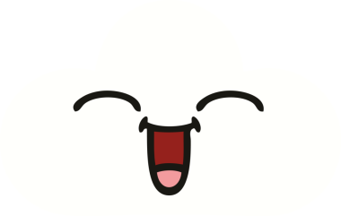 Bir insan tarafından çizilmiş beyaz bulutun düz renkli retro karikatürü