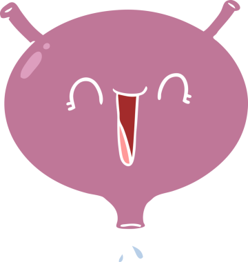 Bir insan tarafından çizilmiş düz renkli bir karikatür.