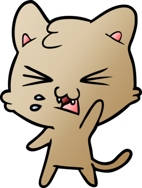 Bir insan tarafından çizilmiş kedi tıslaması.