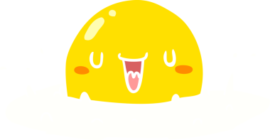 Bir insan tarafından çizilmiş düz renkli bir çizgi film.