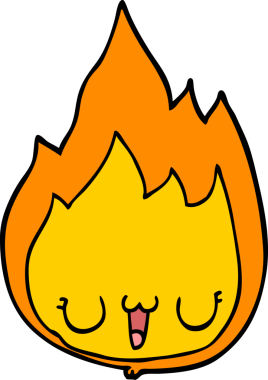 bir insan tarafından çizilmiş yüzlü çizgi film alevi