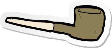 Bir insan tarafından çizilmiş bir karikatür borusunun çıkartması.