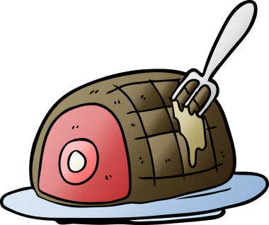 Bir insan tarafından çizilmiş pişmiş et tabağı.