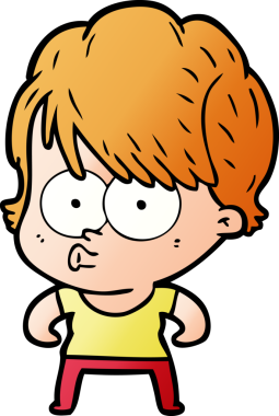 Bir insan tarafından çizilmiş karikatür kadın.