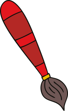 Bir insan tarafından çizilmiş garip bir karikatür fırçası.