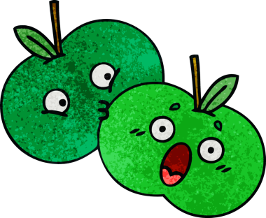 Bir insan tarafından çizilmiş elmaların retro grunge deseni