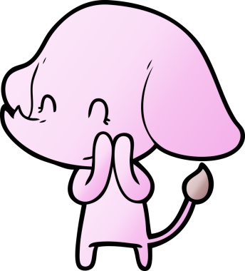 Bir insan tarafından çizilmiş şirin bir fil.