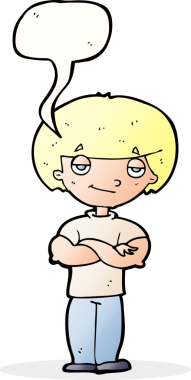 Bir insan tarafından çizilmiş konuşma balonu olan kendini beğenmiş bir adam.