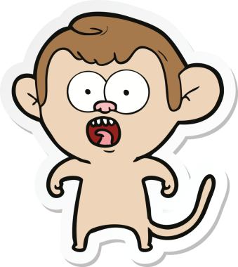 Bir insan tarafından çizilmiş bir karikatür çıkartması.