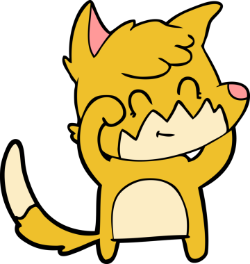 Bir insan tarafından çizilmiş çizgi film dostu tilki.