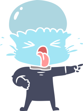 Bir insan tarafından çizilmiş düz renkli çizgi film uzaylıları.