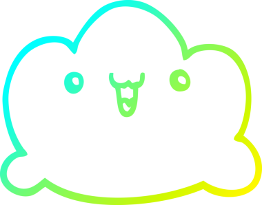 Bir insan tarafından çizilen karikatür bulutunun soğuk gradyan çizimi