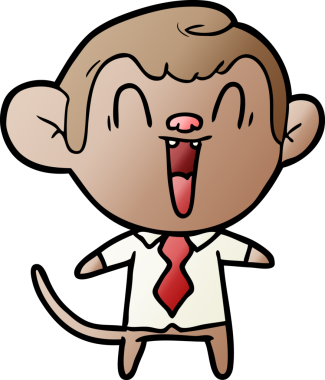 Bir insan tarafından çizilmiş gülen maymun çizgi filmi