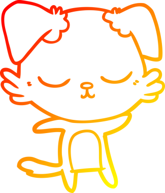 Bir insan tarafından çizilmiş sevimli bir köpeğin sıcak çizgi çizgisi.