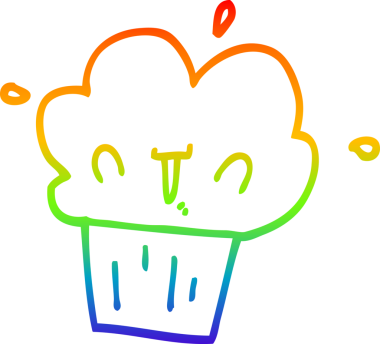 Gökkuşağı gradyan çizgisi bir insan tarafından çizilmiş bir kek.