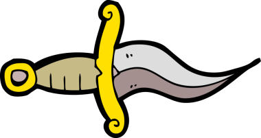 Bir insan tarafından çizilmiş bıçak dövmesi.