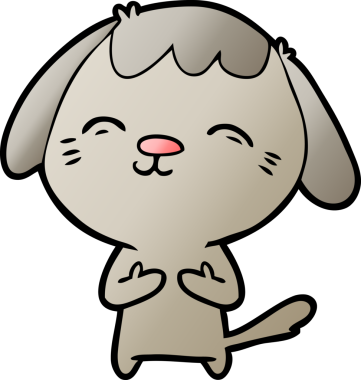 Bir insan tarafından çizilmiş mutlu çizgi film köpeği.