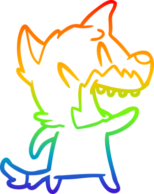 Bir insan tarafından çizilmiş gülen tilki çizgi filmi.