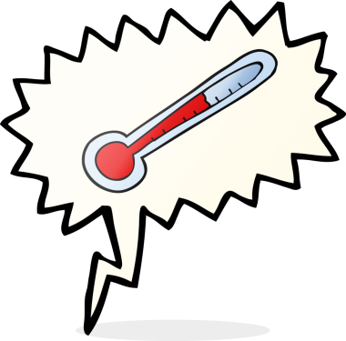 Bir insan tarafından çizilmiş serbest konuşma kabarcığı çizgi film sıcaklık göstergesi