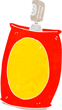 Bir insan tarafından çizilmiş çizgi film spreyi.