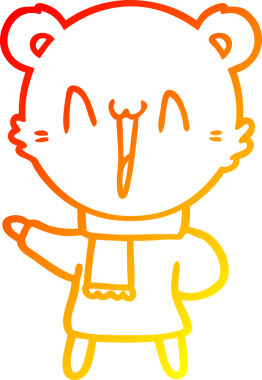 Bir insan tarafından çizilen mutlu ayı karikatürünü çiziyorum.