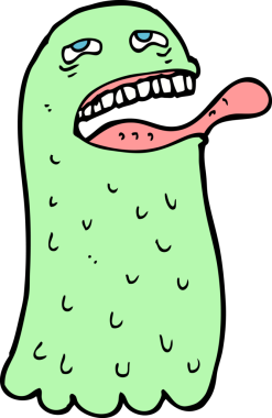 Bir insan tarafından çizilmiş komik bir hayalet.