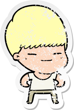 Bir insan tarafından çizilmiş kendini beğenmiş bir çizgi film karakterinin sıkıntılı çıkartması.