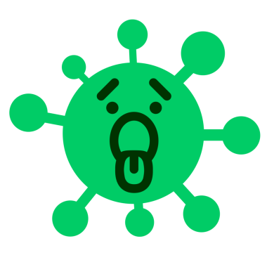 Bir insan tarafından çizilen tükenmiş soluk soluğa virüs