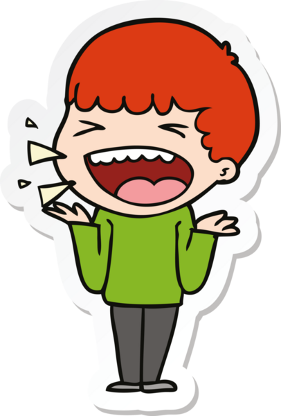 Bir insan tarafından çizilmiş bir karikatür çıkartması.