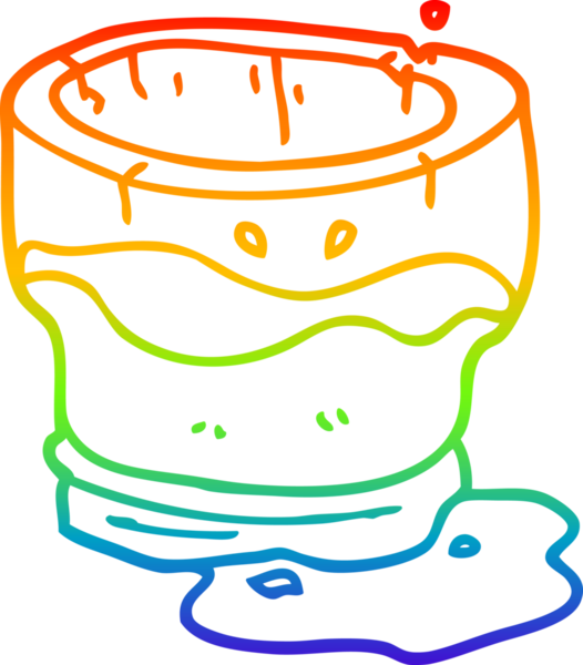 gökkuşağı gradyan çizgi çizimi bir insan tarafından çizilmiş eski bir su bardağı