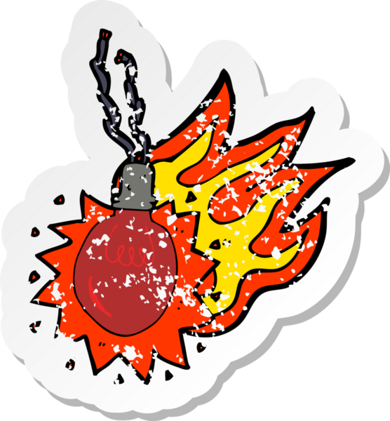 Bir insan tarafından çizilmiş kırmızı ampulün gerilemiş yapıştırması.