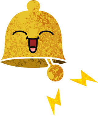 Bir insan tarafından çizilmiş bir çanın retro çizim tarzı karikatürü.