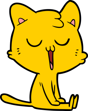 Bir insan tarafından çizilmiş çizgi film kedisi.