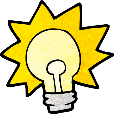 Bir insan tarafından çizilmiş parlak bir ampul.