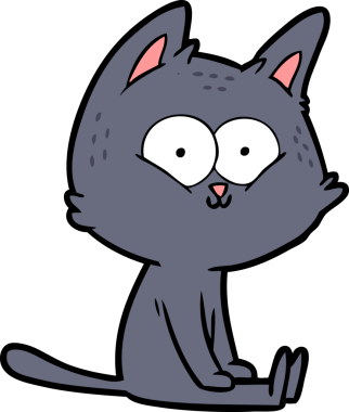 Bir insan tarafından çizilmiş çizgi film kedisi.