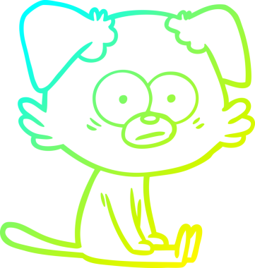 Bir insan tarafından çizilmiş bir köpek çizgi filminin soğuk gradyanı.