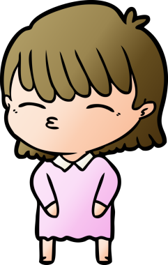 Bir insan tarafından çizilmiş karikatür kadın.