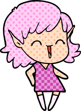 Bir insan tarafından çizilmiş bir elf kızı.