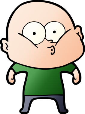 Bir insan tarafından çizilmiş kel bir adam.