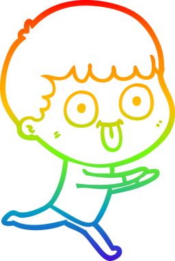 Gökkuşağı gradyan çizgi çizimi bir insan tarafından çizilmiş bir karikatür adam